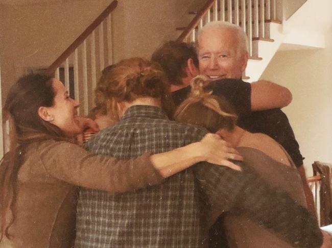 A photo posted by Joe Biden's granddaughter Naomi of the US president-elect after hearing he had won the election. Picture: Twitter