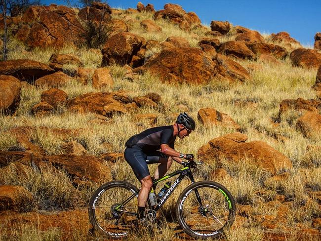 Alice Springs mountain bike rider James Downing during The Redback in 2018. Picture: SUPPLIED