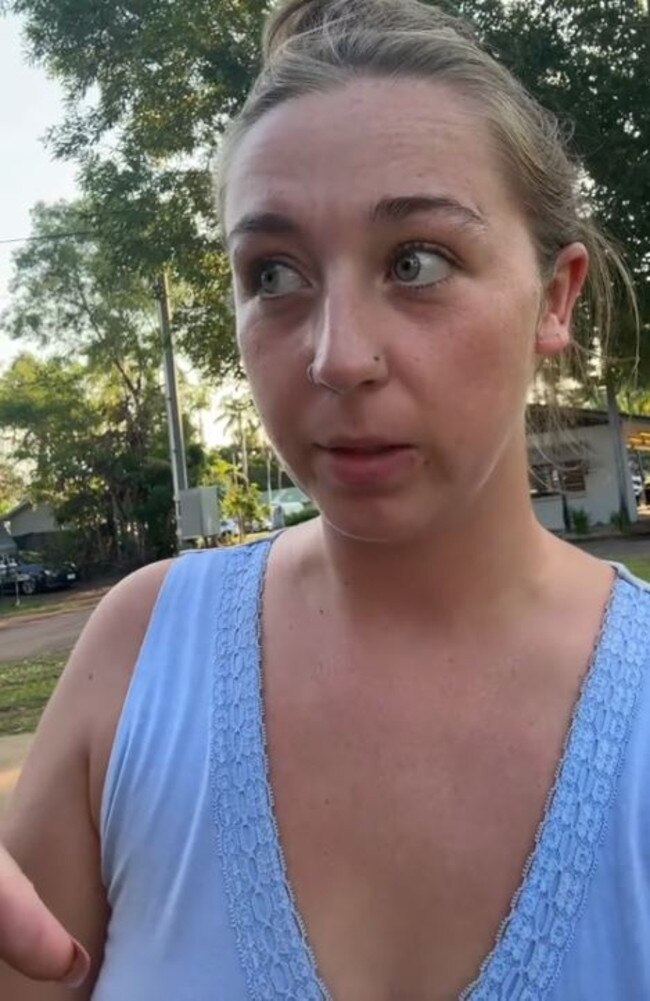 British backpacker Gabrielle Morgan unloaded on Darwin after she had items stolen from her campsite at Darwin FreeSpirit Resort. Picture: TikTok