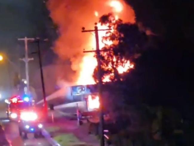 A fire at a Craigieburn tobacco shop. Picture: Facebook