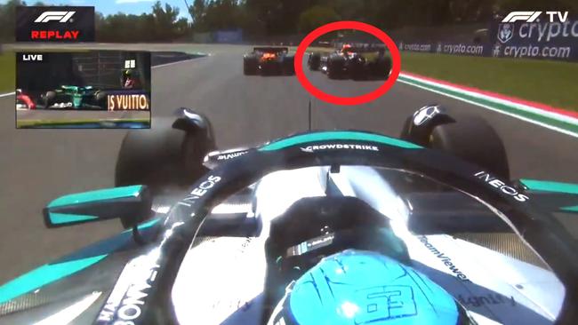George Russell's view of the overtake. Photo: X.