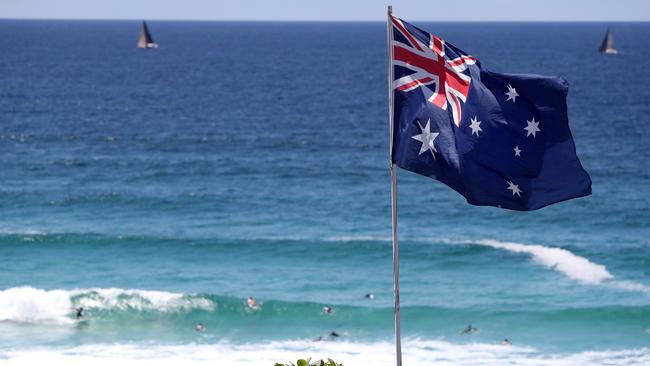 History cannot be undone. While Governor Phillip raised the flag and toasted the king on January 26, 1788, we can now raise the Australian flag and celebrate moving forward. Picture: Richard Dobson