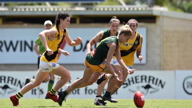 St Mary’s won against Nightcliff Tigers in Round 4 of the 2020/2021 NTFL Women’s Premier League. Picture: Tymunna Clements/AFL NT