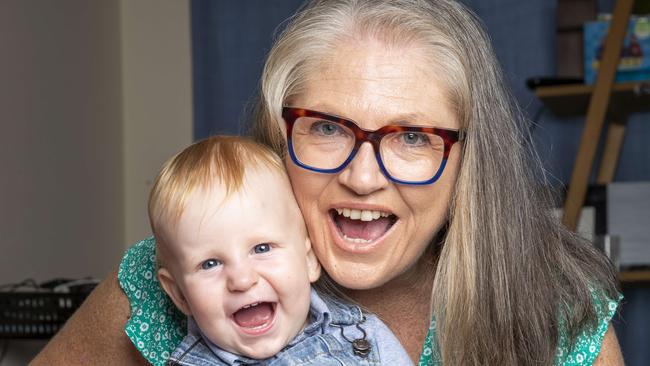 Sunshine Coast single mum Nicole with her 13 month old son Nate who was conceived with a donor embryo. Picture Lachie Millard.