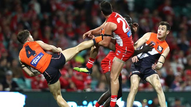 Toby Greene Kicks Opponent In The Face In Sydney V Gws Final Afl Toby Greene Kicking Daily Telegraph