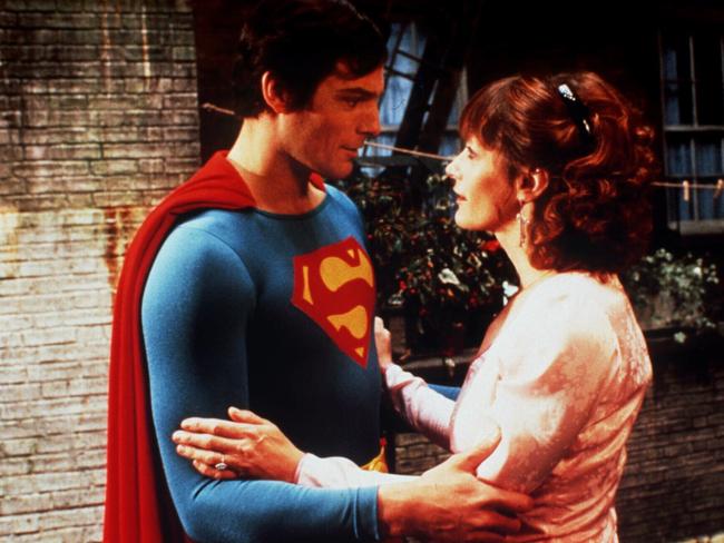 Christopher Reeve and Margot Kidder appeared in four Superman films together. Picture: Supplied