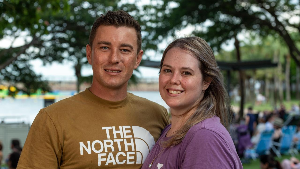 Cameron Curran and Natasha Curran at Darwin Waterfront on New Year’s Eve 2020. Picture: Che Chorley