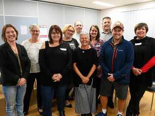 ART FOCUS: Jassy Watson, Adrienne Williams, Shelly Pisani, Di Wills, Shawn Wondunna-Foley, Julie Barratt, Wendy Olsen, Rod Ainsworth, David Quarrell and Melanie Doheny at the inaugural Hothouse Mentoring Program. Picture: Mike Knott BUN220719ART1