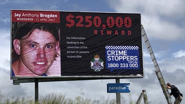 Police are hoping the creation of a billboard on the Bruce Highway at Cannonvale will help solve the murder of Jay Brogden in 2007.