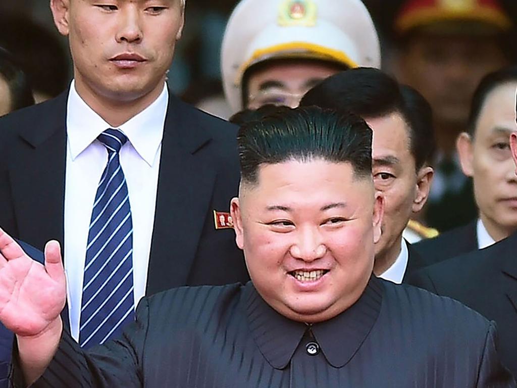 Kim at the Dong Dang railway station on the Vietnamese border, where he arrived by armoured train.