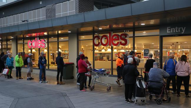 Supermarkets across Australia have been forced to introduced dedicated shopping hours for the elderly and vulnerable to halt panic buying. Picture: Rohan Kelly