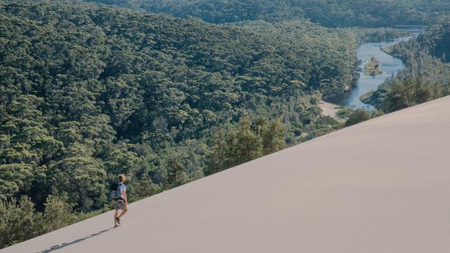 The massive sand dunes overlooking Thurra River are a sight to behold. Picture: Phoebe Honey