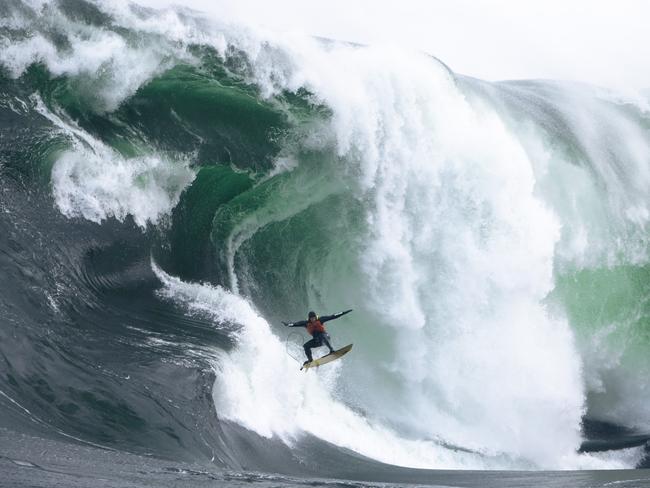 Surfer is Mike Brennan from Sandy Bay at Shipstern Bluff. Picture: Andy Chisholm **ONE TIME USE, CHECK WITH EDITOR BEFORE USE**