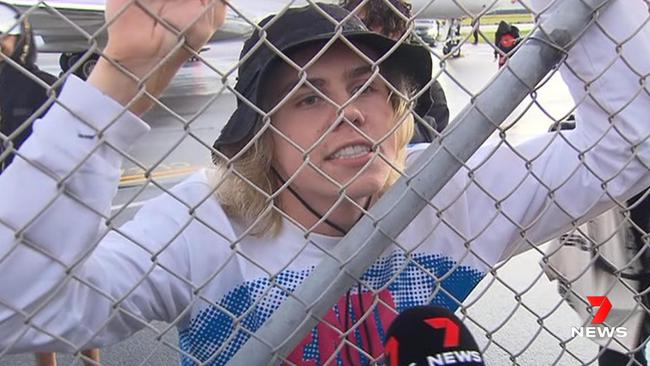 The Kid Laroi chats with fans ahead of his concert on Wednesday night at the Entertainment Centre. Picture: 7NEWS