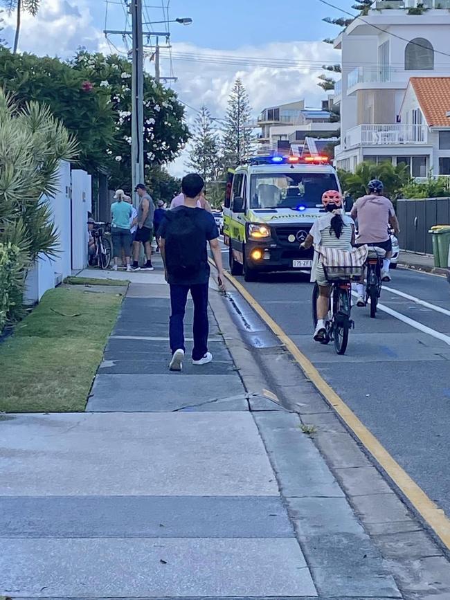 A photo posted on social media showing cyclists and an ambulance on Hedges Ave. Picture: Facebook