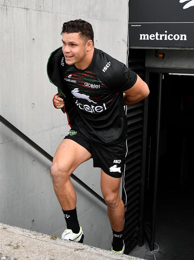 <span class="celebrity_name_hs">South Sydney Rabbitohs player James Roberts takes part in his first team training session. Picture: AAP</span>