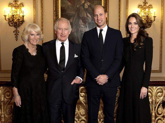 The new image comes just days after Buckingham Palace released an official portrait of King Charles, Camilla, Queen Consort, Prince William, Prince of Wales and Catherine, Princess of Wales. Picture: AFP