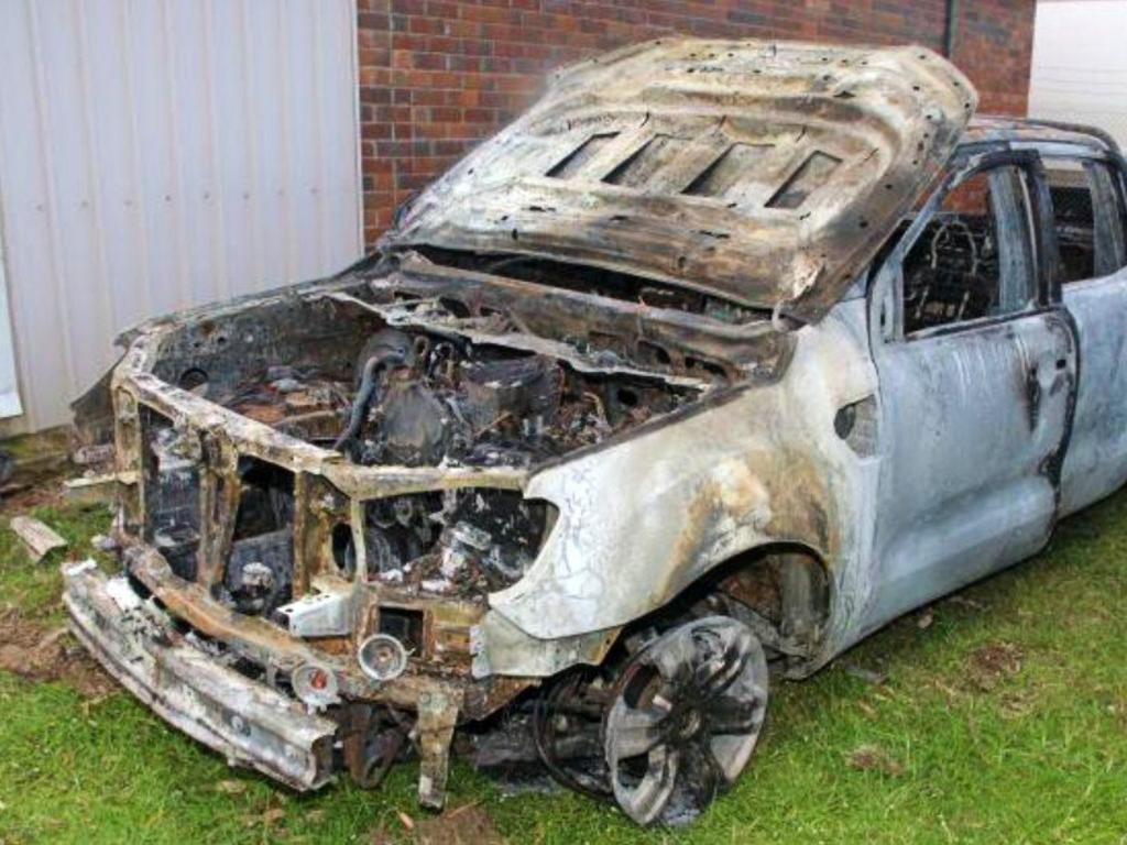 Investigators are seeking any sightings of the Ford Ranger in the Felton area between 2am, and 5:30am on March 15, before it was found burnt out on Nunkulla Road. The vehicle was bearing the distinctive false number plates of SCUM.