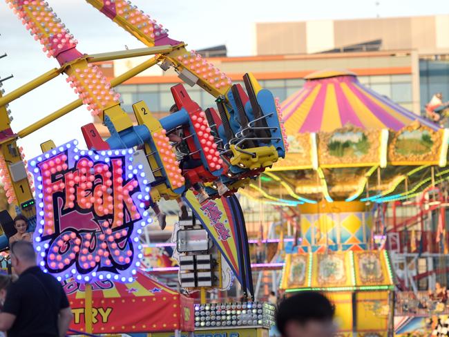 The rides at the Royal Easter Show at Olympic Park last year.