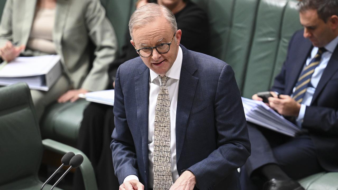 Mr Albanese was seen laughing at Mr Dutton’s question. NewsWire / Martin Ollman