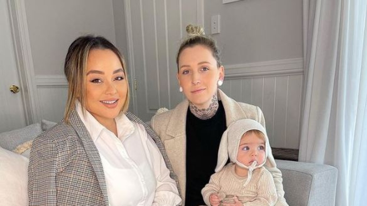 Kat (left) and Kirsten Jamieson-Harwood (right) are partners and the people behind the Instagram and TikTok page Two Brisbane Mamas. Picture: Instagram