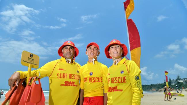 LIFESAVERS:The Rahui family of Terii, Locki and Emma volunteered to patrol Coolum Beach on Christmas Day and Boxing Day. Photo: John McCutcheon