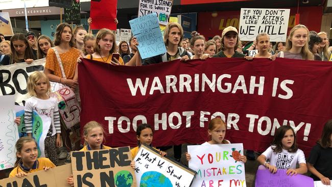 Student climate change protest Manly last year. Picture: Julie Cross.