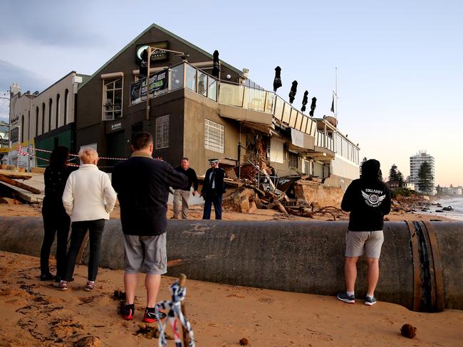 The Collaroy Beach Club was damaged by the storm. Picture: John Grainger