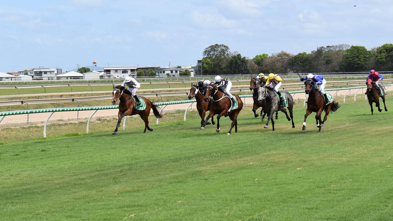 Periodigal ridden by Alisha Donald won the Maiden Plate 1200m at Mackay Turf Club's Melbourne Cup Race Day. Picture: Steph Allen