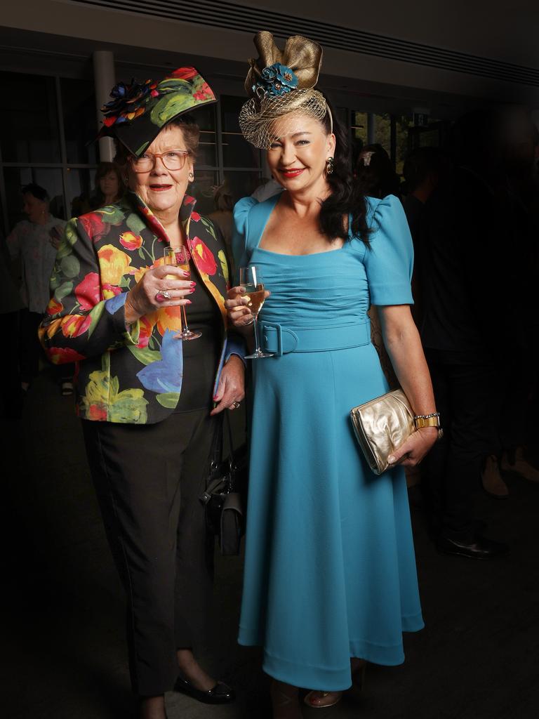 Faye Manson and Karen McMullen. Melbourne Cup event at Franklin Wharf as a fundraiser for charity Variety. Picture: Nikki Davis-Jones