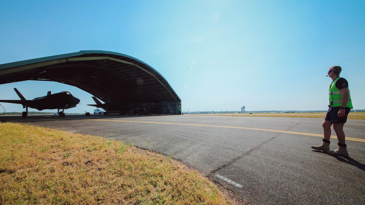 One of RAAF's new additions , The F-35A Lightning 2 will be among 50 fighting planes involved in Exercise Arnhem Thunder 21 over the Top End . Picture Glenn Campbell