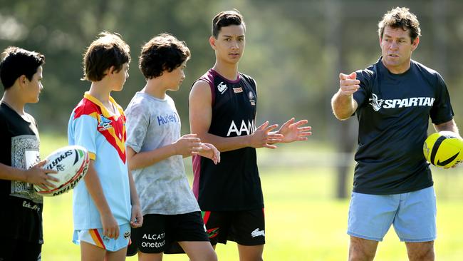 Brett Kimmorley is passing on his experience to the next generation of league and union players.