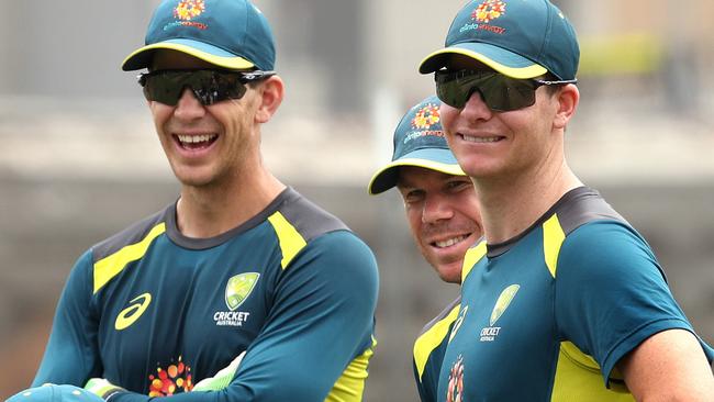 Australia's Tim Paine was all smiles as he prepared his side for the third Test at the SCG.