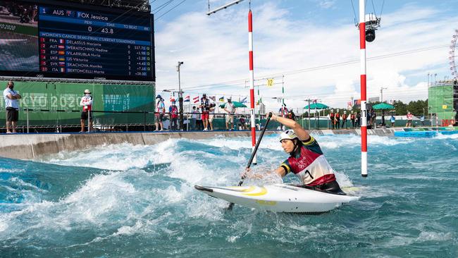 Jessica Fox bagged the gold medal she’s been hunting for three Olympics. Picture: AFP