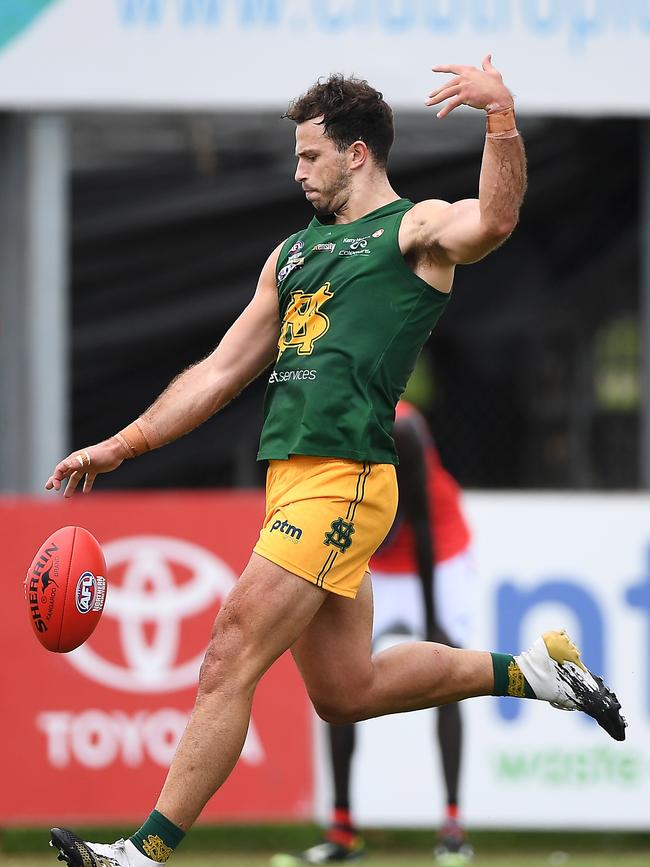 St Mary's won against the Tiwi Bombers in Round 3 of the NTFL Men's Premier League. Picture: Felicity Elliott/AFLNT Media