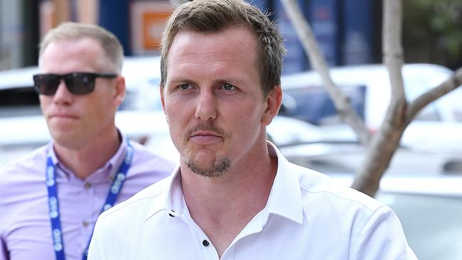 Gold Coast Titans player Dan Sarginson arrives at the Southport Magistrates Court. Picture: AAP