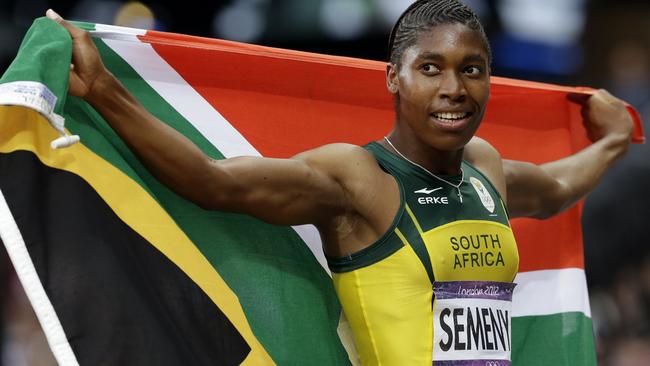 Semenya reacts after finishing in second place in the women's 800-metre final at the 2012 Olympics in London. Picture: AP