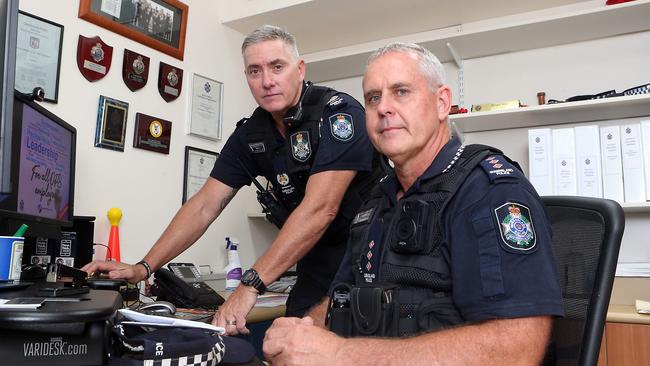 Senior Sergeant Brad Rix and Inspector Jim Munckton. Picture: Richard Gosling