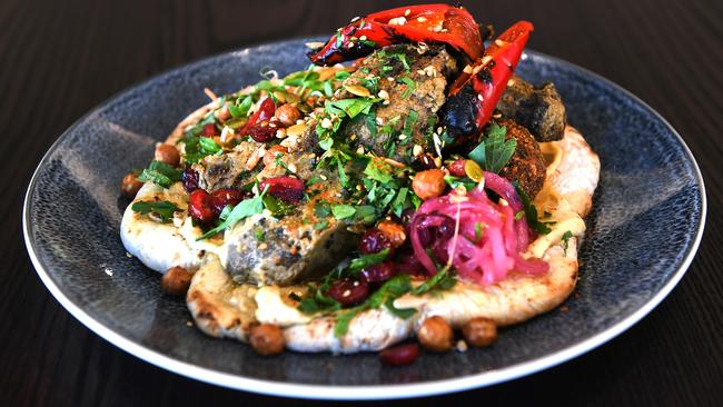 Halo Ground Coffee and Food, Fortitude Valley. Falafel Plate. (AAP image, John Gass)