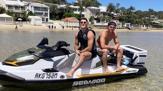 Cronulla's Bronson Xerri with best mate and new Sydney Rooster Kyle Flanagan.