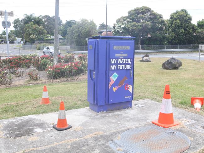 A utility box which was damaged in another accident last week. Picture: Richard Gosling.