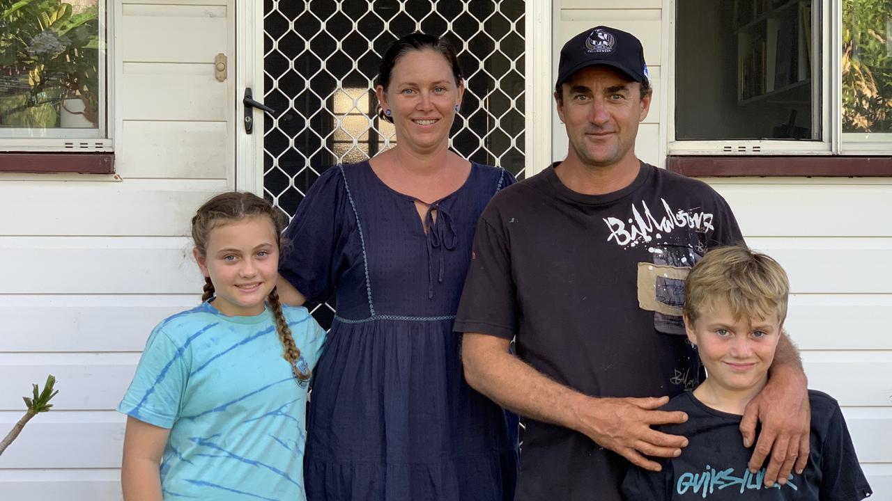 The McPherson family who live near the Mackay West polling booth. (From left to right) Eden, Peta, Heath and Beau. Picture: Duncan Evans.