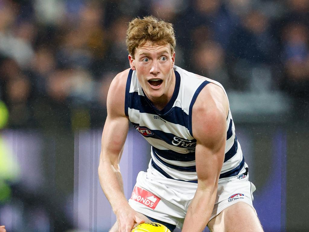 Cats fans are hoping to see more of big man Toby Conway. Photo: Dylan Burns/AFL Photos.