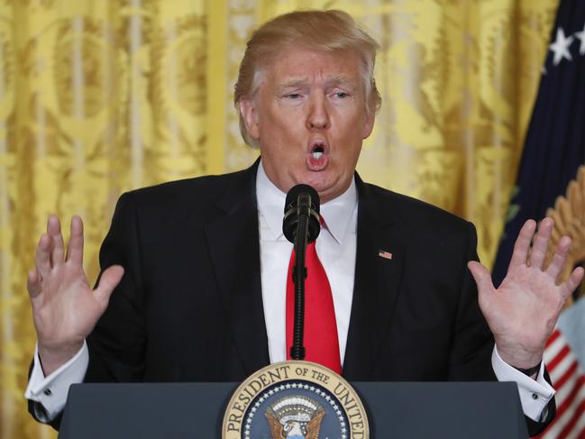 President Donald Trump speaks during a news conference in the East Room of the White House in Washington, Thursday, Feb. 16, 2017. (AP Photo/Pablo Martinez Monsivais)