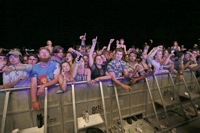 The crowd at the main stage at Marion Bay Falls festival. Picture: PATRICK GEE