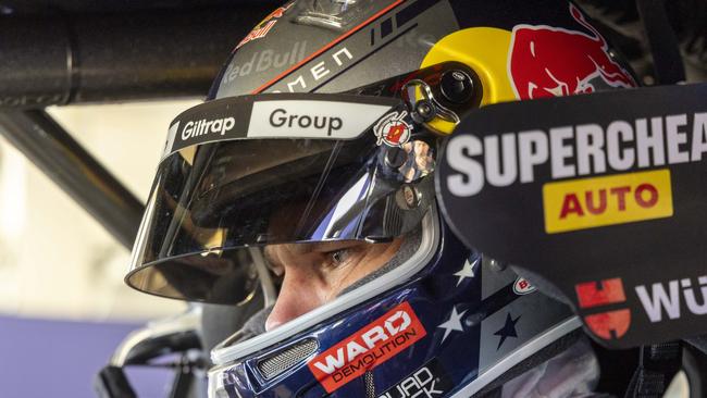 Champion elect Shane van Gisbergen came under fire for a pit lane speed infringement prior to the shootout. Picture: Mark Horsburgh