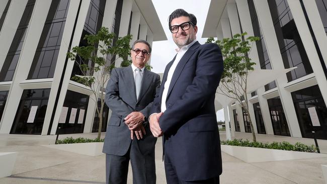 Sunland Group founder and chairman Soheil Abedian (left) and managing director Sahba Abedian (right). Picture: Richard Gosling