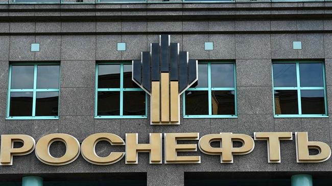 The logo of Russia's oil producer Rosneft is pictured on its headquarters in Moscow. David Amaryan started buying the stock soon after the invasion of Ukraine. Picture: Kirill Kudryavtsev / AFP