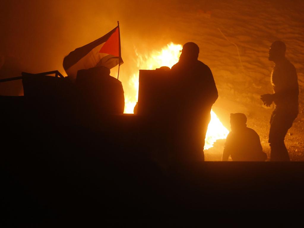 Palestinians at an anti-Israel demonstration over tensions in Jerusalem. Picture: Abbas Momani/AFP