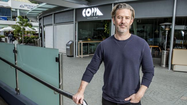 Tom Sanceau outside Coppa at Eagle Street Pier. Picture: Richard Walker